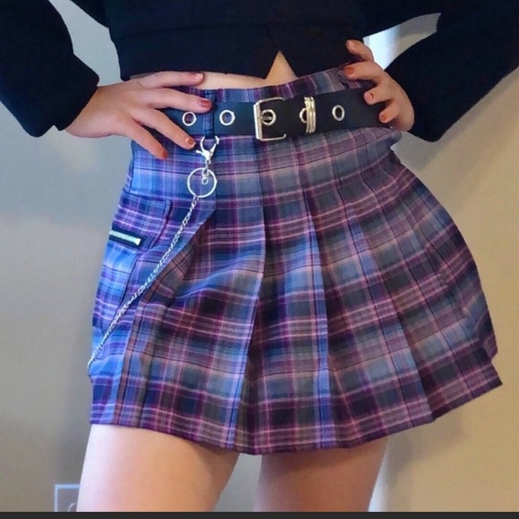 Cider Skirts Purple Plaid Pleated Skirt Poshmark